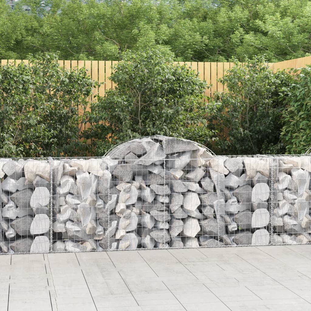 Paniers à gabions arqués 8 pcs 200x50x80/100 cm Fer galvanisé