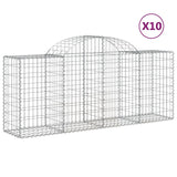 Paniers à gabions arqués 10 pcs 200x50x80/100 cm Fer galvanisé