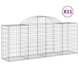 Arched Gabion Baskets 11 pcs 200x50x80/100 cm Galvanized Iron