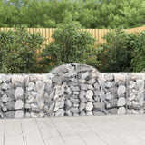 Arched Gabion Baskets 12 pcs 200x50x80/100 cm Galvanized Iron