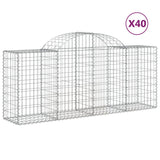 Paniers à gabions arqués 40 pcs 200x50x80/100 cm Fer galvanisé