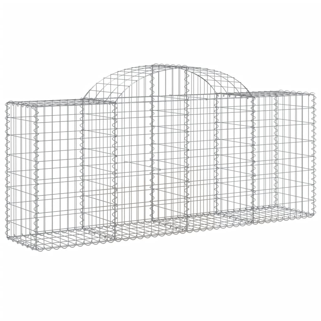 Paniers à gabions arqués 50 pcs 200x50x80/100 cm Fer galvanisé