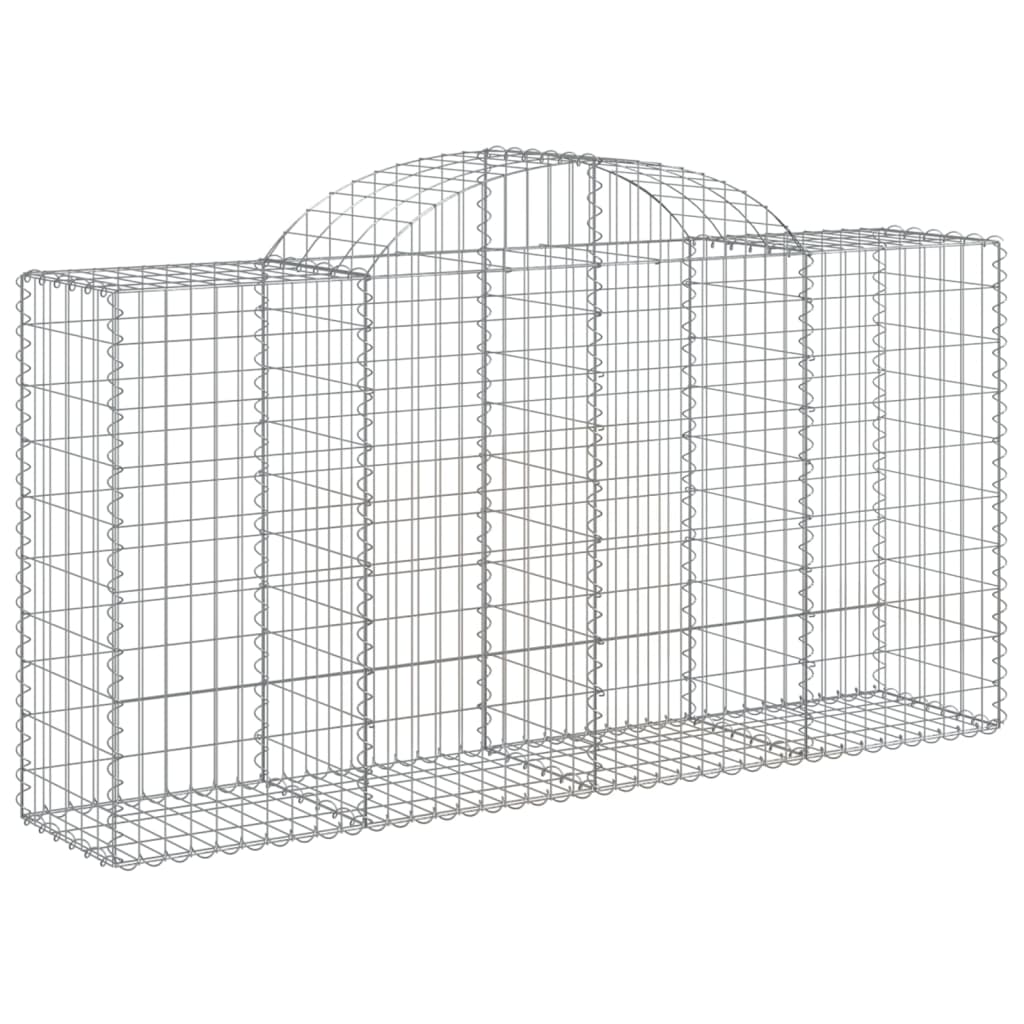 Paniers à gabions arqués 2 pcs 200x50x100/120 cm fer galvanisé