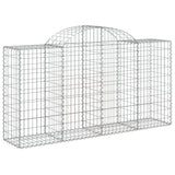 Paniers à gabions arqués 2 pcs 200x50x100/120 cm fer galvanisé