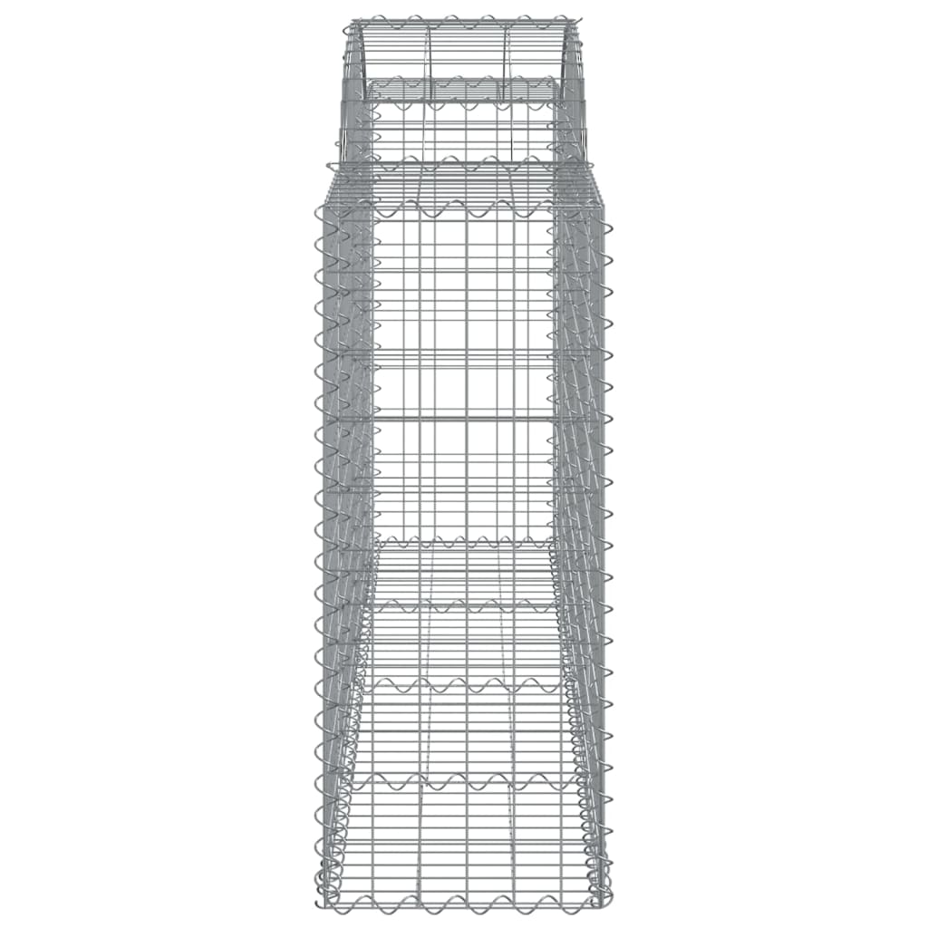 Paniers à gabions arqués 2 pcs 200x50x100/120 cm fer galvanisé