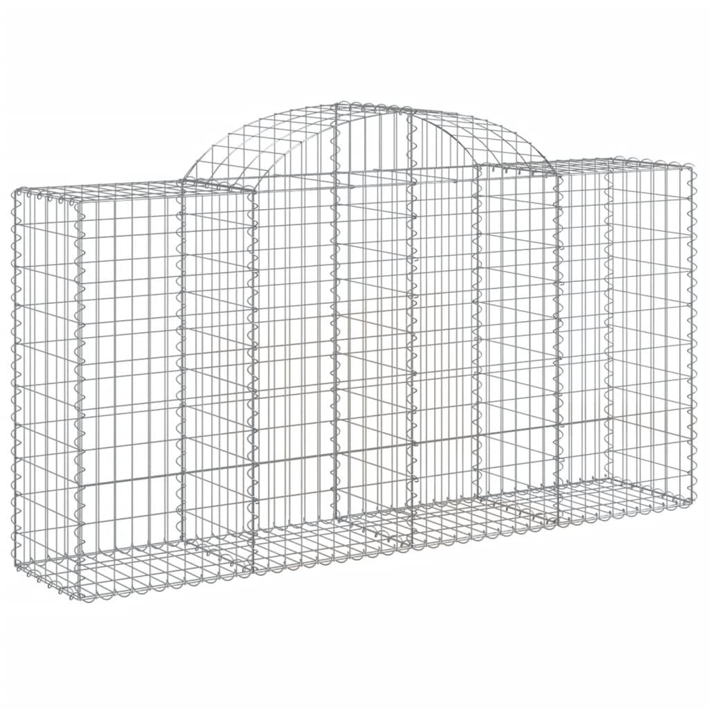 Paniers à gabions arqués 3 pcs 200x50x100/120 cm fer galvanisé