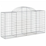 Paniers à gabions arqués 3 pcs 200x50x100/120 cm fer galvanisé