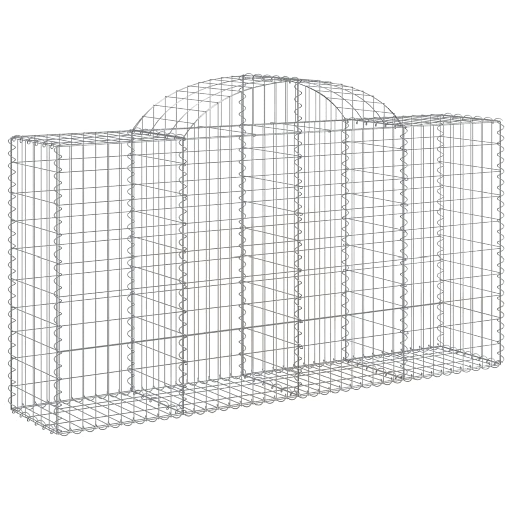 Paniers à gabions arqués 4 pcs 200x50x100/120 cm fer galvanisé