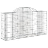 Paniers à gabions arqués 4 pcs 200x50x100/120 cm fer galvanisé