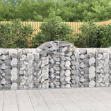 Paniers à gabions arqués 6 pcs 200x50x100/120 cm fer galvanisé