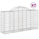 Paniers à gabions arqués 7 pcs 200x50x100/120 cm fer galvanisé