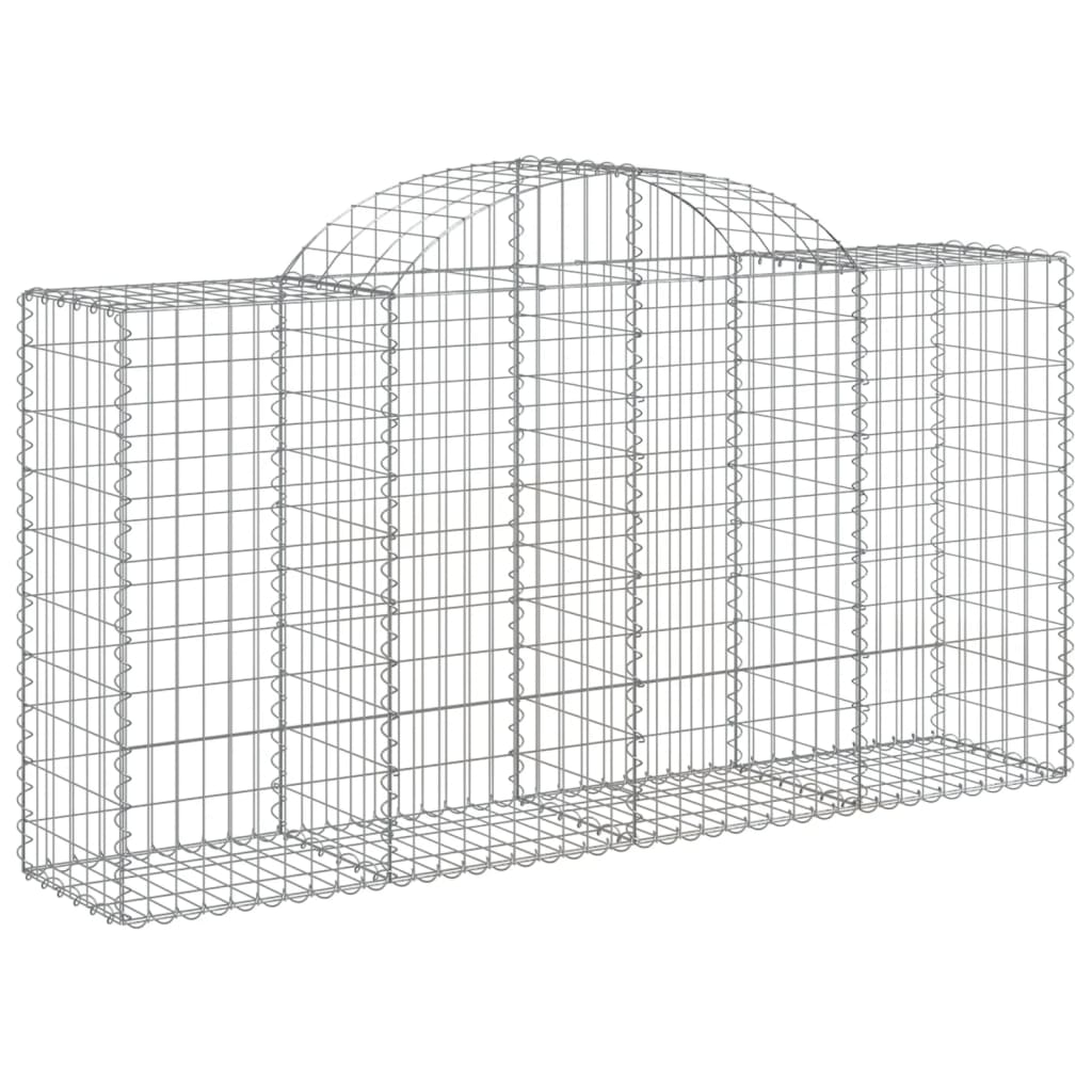 Arched Gabion Baskets 14 pcs 200x50x100/120 cm Galvanized Iron