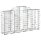 Arched Gabion Baskets 15 pcs 200x50x100/120 cm Galvanized Iron