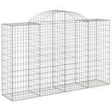 Paniers à gabions arqués 2 pcs 200x50x120/140 cm Fer galvanisé