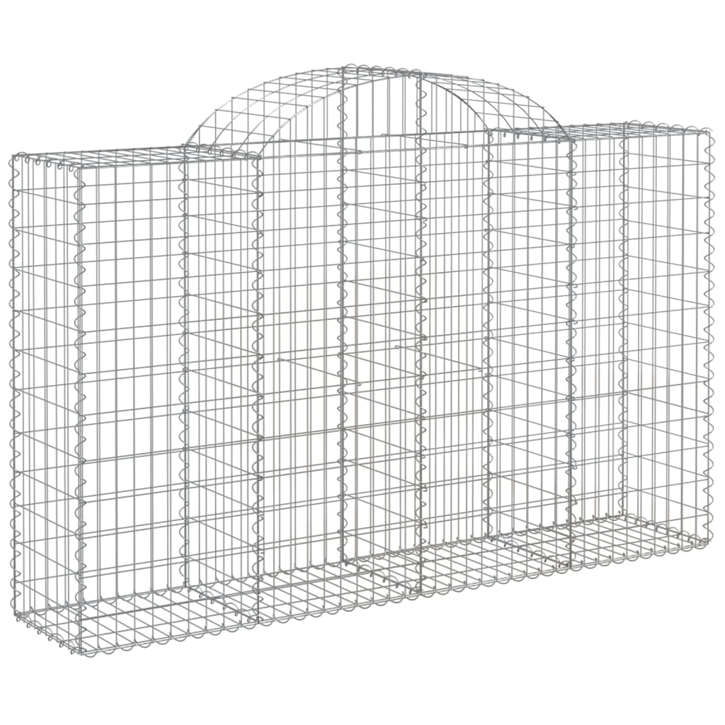 Paniers à gabions arqués 3 pcs 200x50x120/140 cm Fer galvanisé