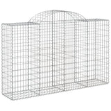 Paniers à gabions arqués 3 pcs 200x50x120/140 cm Fer galvanisé