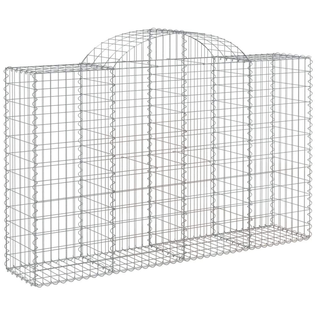 Paniers à gabions arqués 5 pcs 200x50x120/140 cm Fer galvanisé