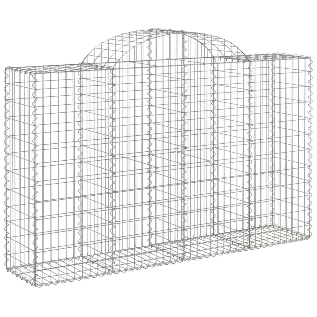 Paniers à gabions arqués 6 pcs 200x50x120/140 cm Fer galvanisé