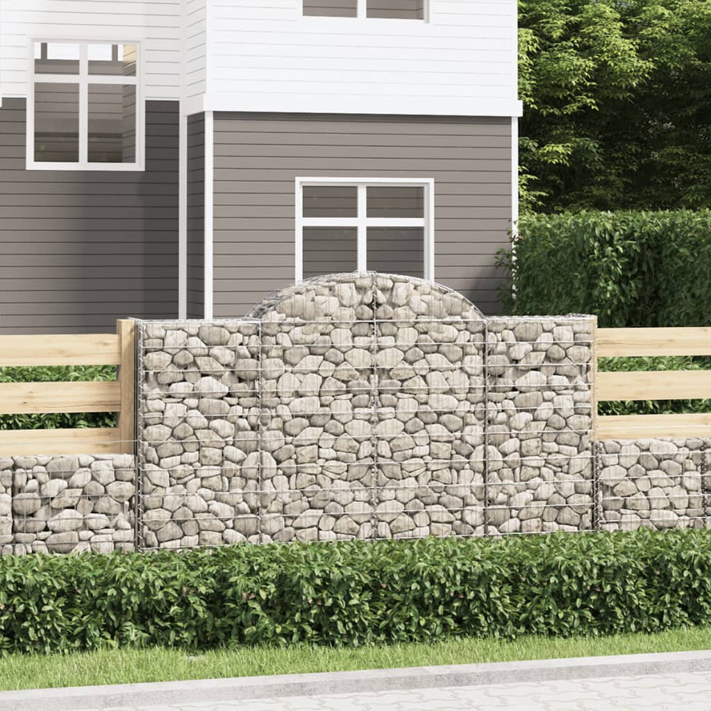 Paniers à gabions arqués 7 pcs 200x50x120/140 cm Fer galvanisé