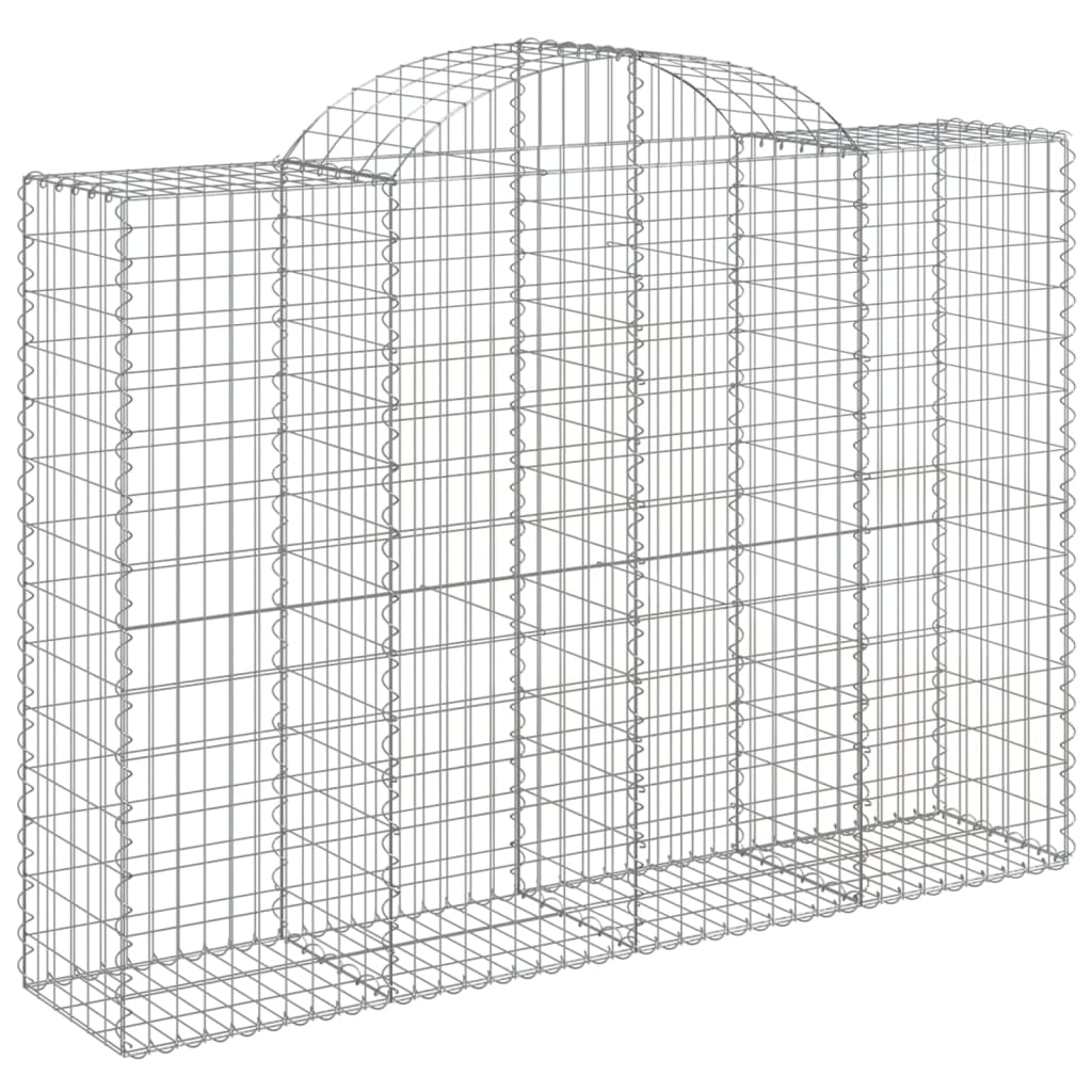 Paniers à gabions arqués 2 pcs 200x50x140/160 cm Fer galvanisé