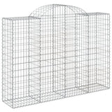 Paniers à gabions arqués 2 pcs 200x50x140/160 cm Fer galvanisé