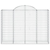 Arched Gabion Baskets 12 pcs 200x50x140/160 cm Galvanized Iron