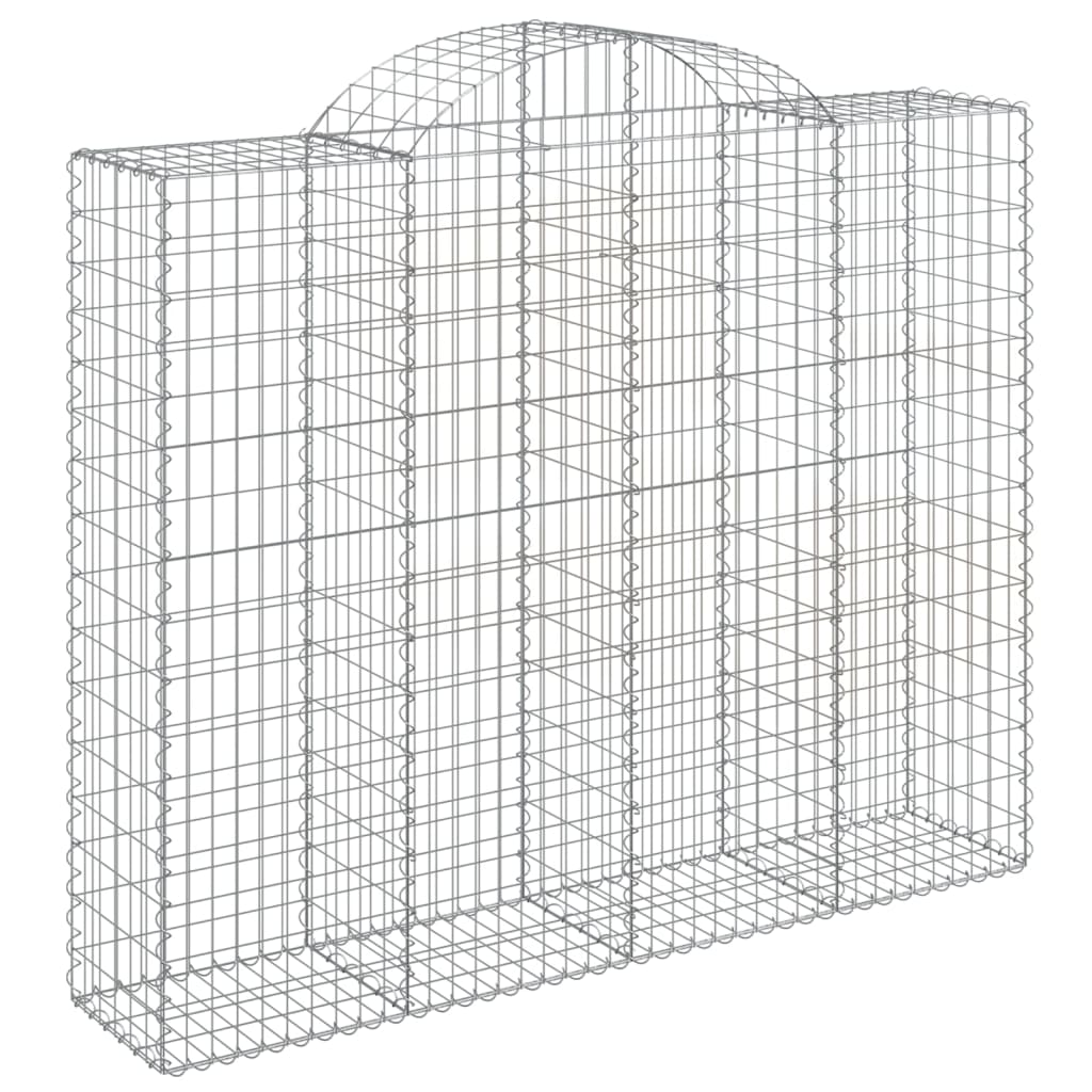 Paniers à gabions arqués 2 pcs 200x50x160/180 cm Fer galvanisé