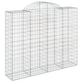 Paniers à gabions arqués 2 pcs 200x50x160/180 cm Fer galvanisé