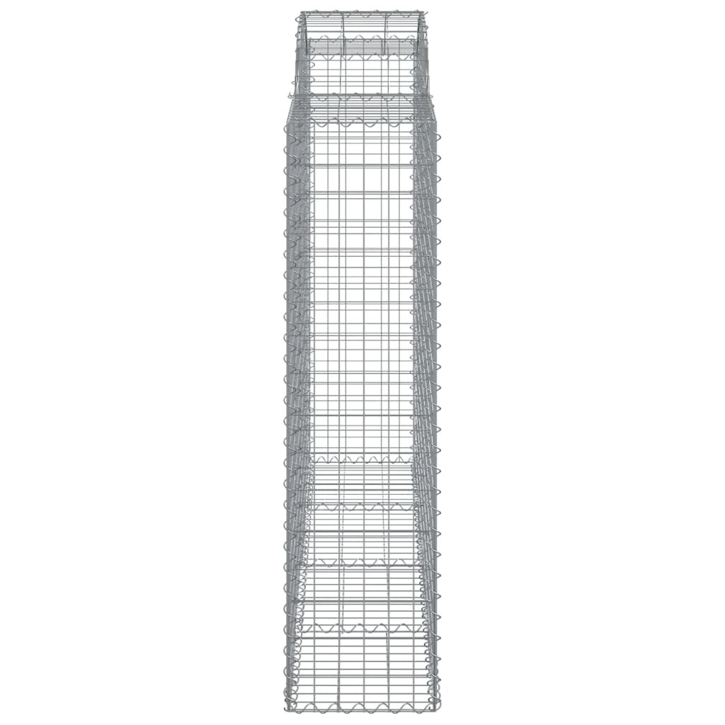 Paniers à gabions arqués 2 pcs 200x50x160/180 cm Fer galvanisé