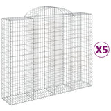 Paniers à gabions arqués 5 pcs 200x50x160/180 cm Fer galvanisé