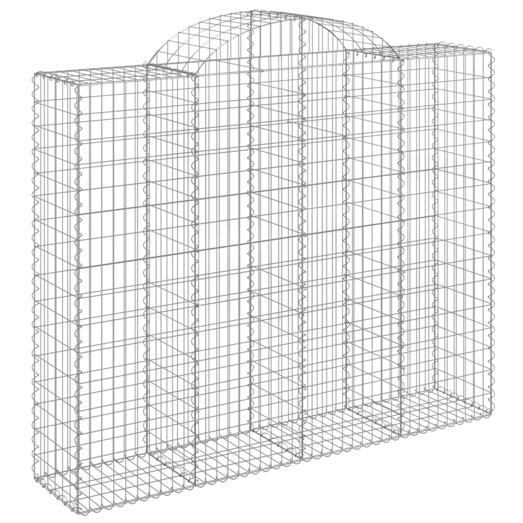 Paniers à gabions arqués 5 pcs 200x50x160/180 cm Fer galvanisé