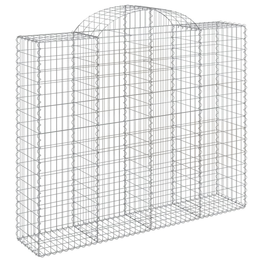 Paniers à gabions arqués 6 pcs 200x50x160/180 cm Fer galvanisé