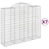 Paniers à gabions arqués 7 pcs 200x50x160/180 cm Fer galvanisé