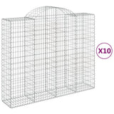 Paniers à gabions arqués 10 pcs 200x50x160/180 cm Fer galvanisé