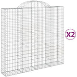 Paniers à gabions arqués 2 pcs 200x50x180/200 cm Fer galvanisé