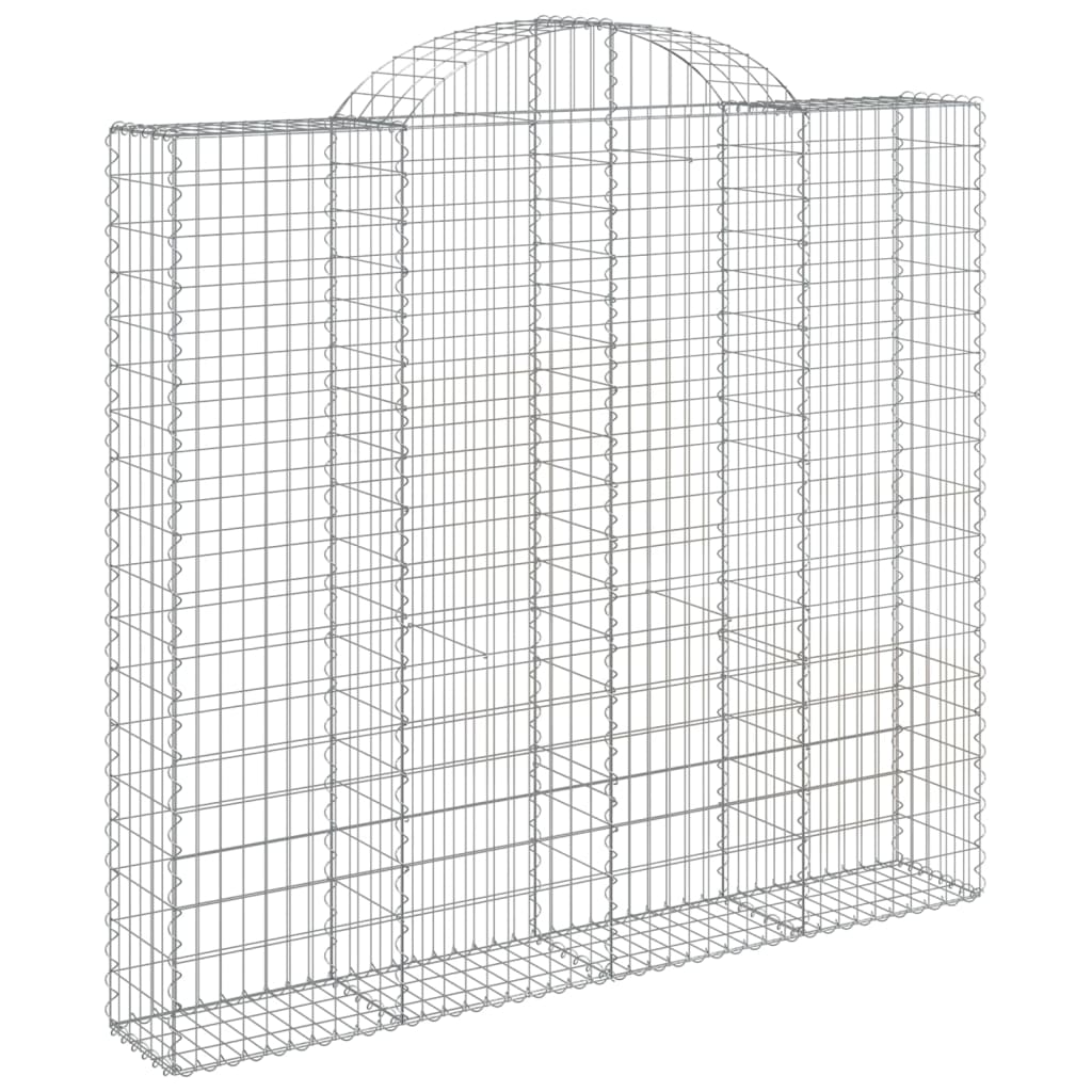 Paniers à gabions arqués 2 pcs 200x50x180/200 cm Fer galvanisé