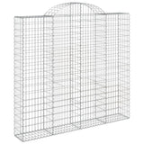 Paniers à gabions arqués 2 pcs 200x50x180/200 cm Fer galvanisé