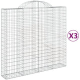 Paniers à gabions arqués 3 pcs 200x50x180/200 cm Fer galvanisé