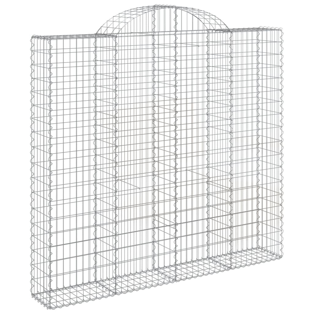 Paniers à gabions arqués 4 pcs 200x50x180/200 cm Fer galvanisé