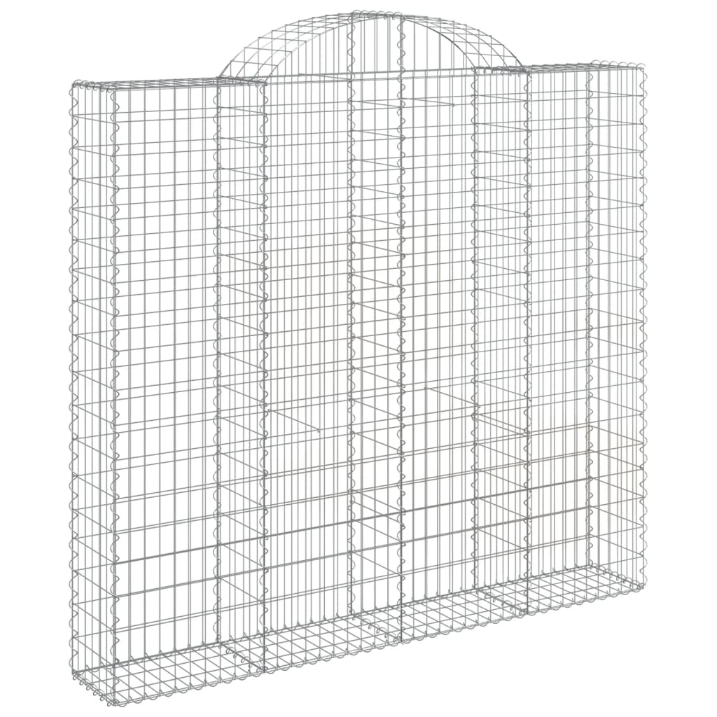 Paniers à gabions arqués 5 pcs 200x50x180/200 cm Fer galvanisé