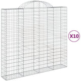 Paniers à gabions arqués 10 pcs 200x50x180/200 cm Fer galvanisé