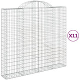 Arched Gabion Baskets 11 pcs 200x50x180/200 cm Galvanized Iron