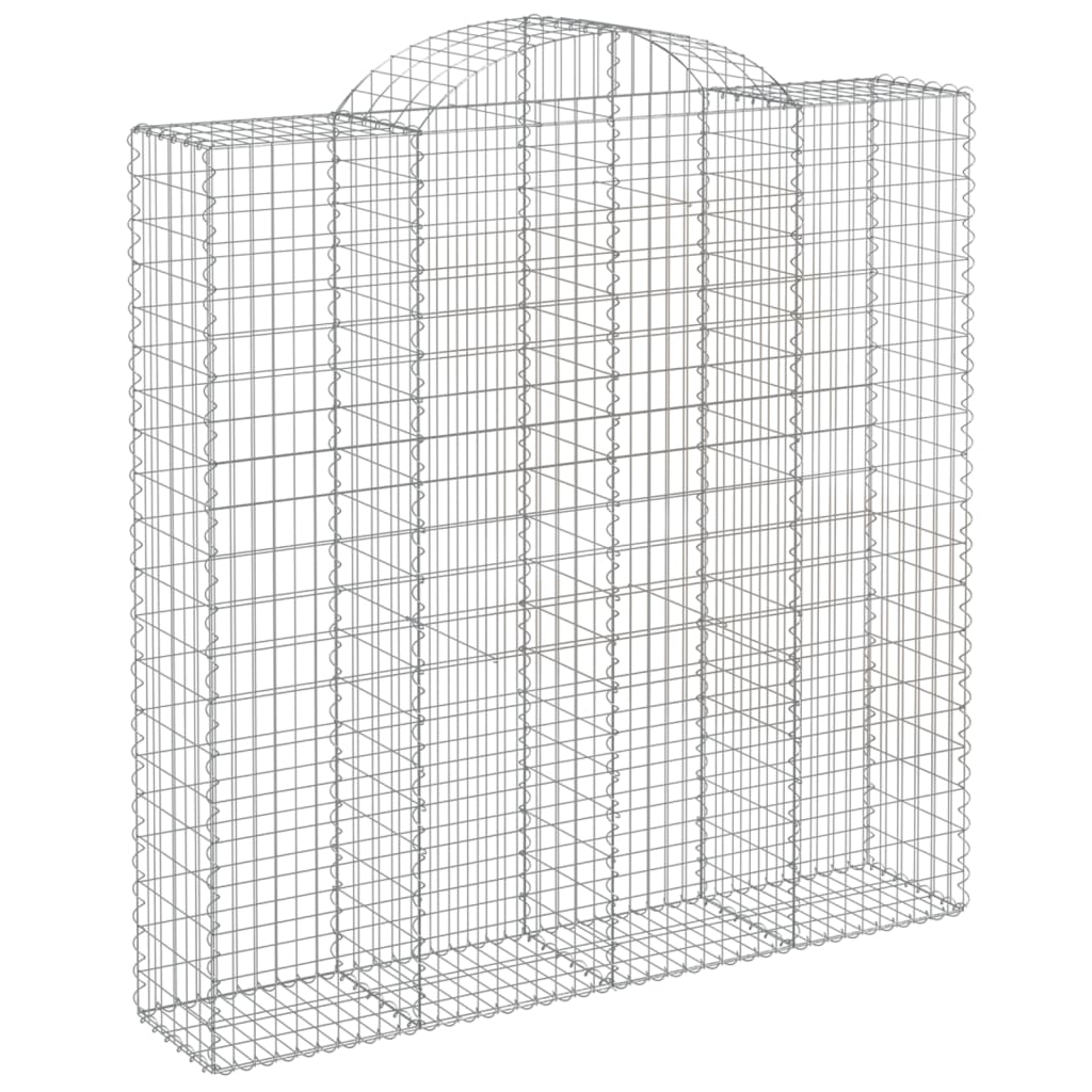 Paniers à gabions arqués 2 pcs 200x50x200/220 cm Fer galvanisé