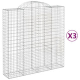 Paniers à gabions arqués 3 pcs 200x50x200/220 cm Fer galvanisé