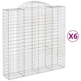 Paniers à gabions arqués 6 pcs 200x50x200/220 cm Fer galvanisé