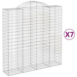 Paniers à gabions arqués 7 pcs 200x50x200/220 cm Fer galvanisé