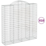 Paniers à gabions arqués 10 pcs 200x50x200/220 cm Fer galvanisé