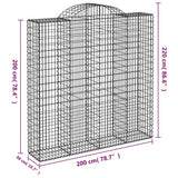 Paniers à gabions arqués 10 pcs 200x50x200/220 cm Fer galvanisé