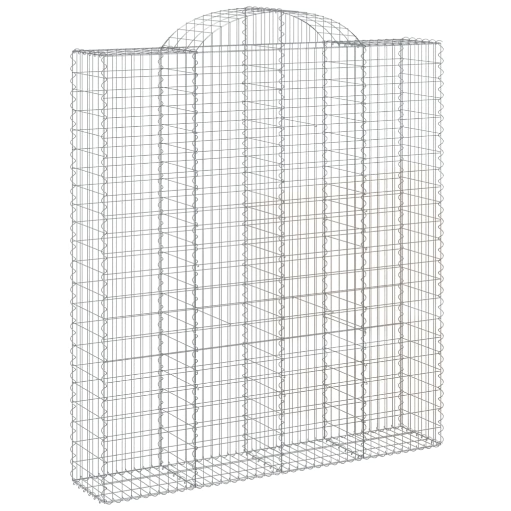 Paniers à gabions arqués 2 pcs 200x50x220/240 cm Fer galvanisé