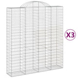 Paniers à gabions arqués 3 pcs 200x50x220/240 cm Fer galvanisé